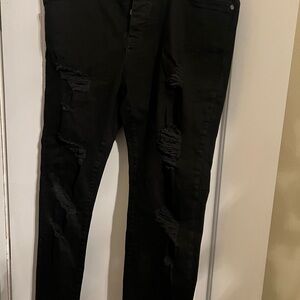 Stylish Black Distressed Men's Jeans